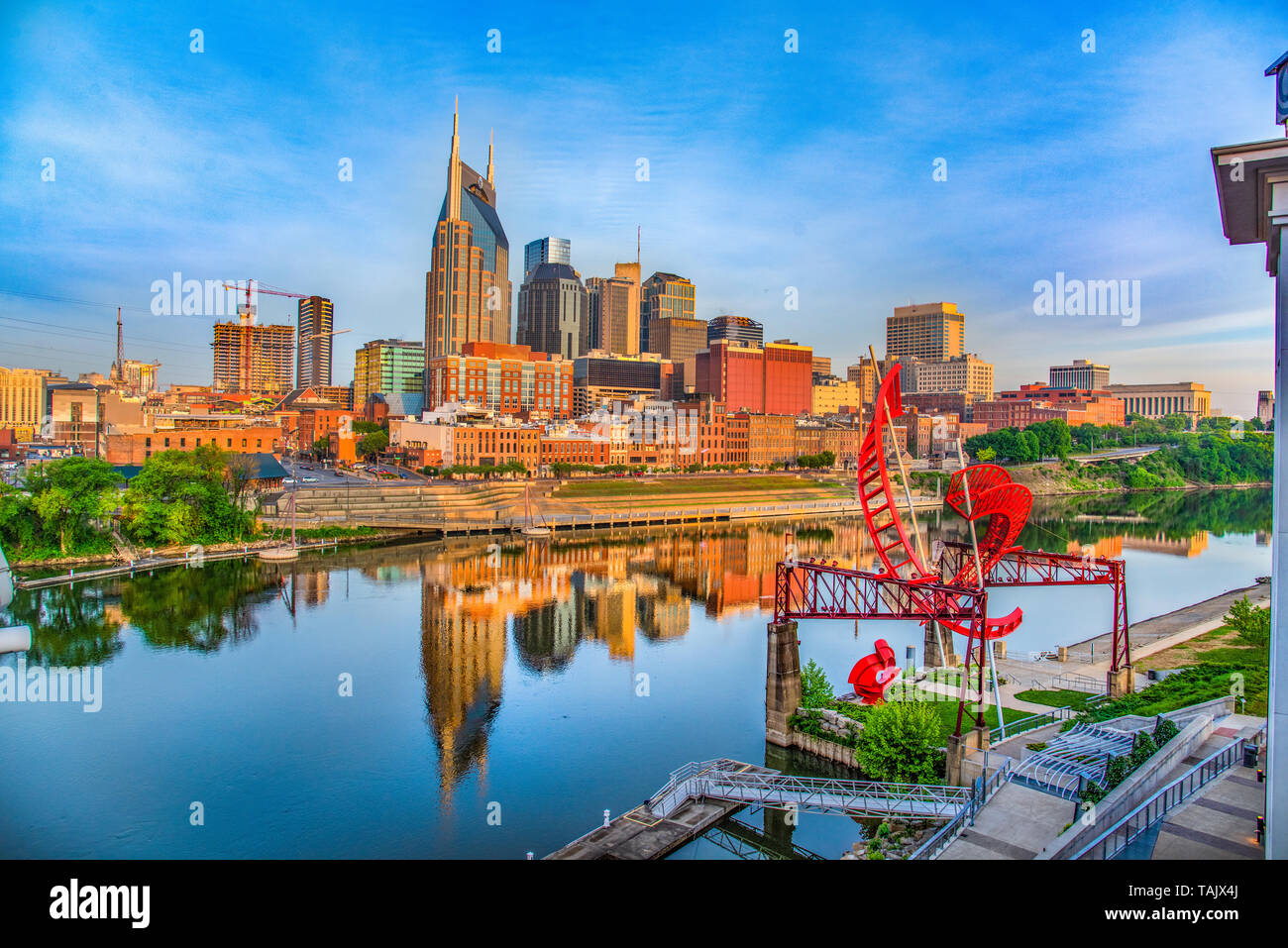 Nashville, Tennessee sur le centre-ville. Banque D'Images