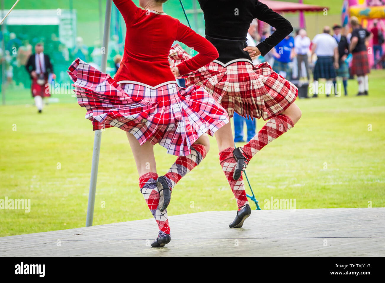 Compétition de danse Ceilidh écossais au festival du Jeu Banque D'Images