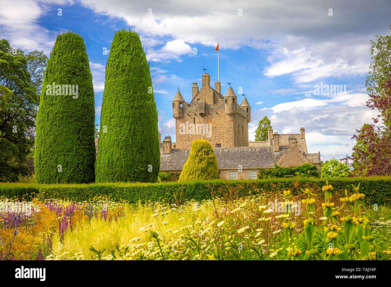 Le Château de Cawdor romantique avec jardins en Ecosse Banque D'Images