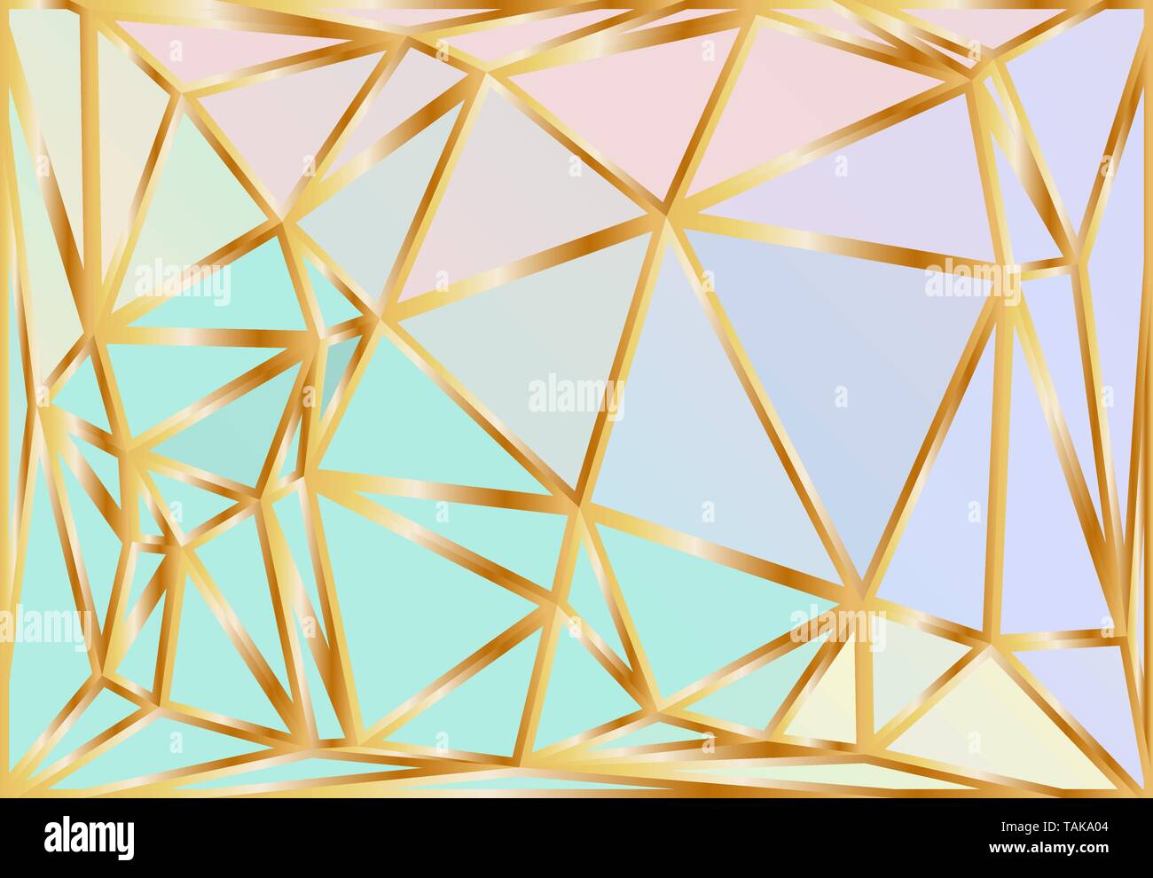 Gradient holographique vecteur triangle motif. Arrière-plan polygonal mousseux arc-en-ciel. Fantaisie bleu, rose, aqua et pourpre brillant or poly de texture. Illustration de Vecteur