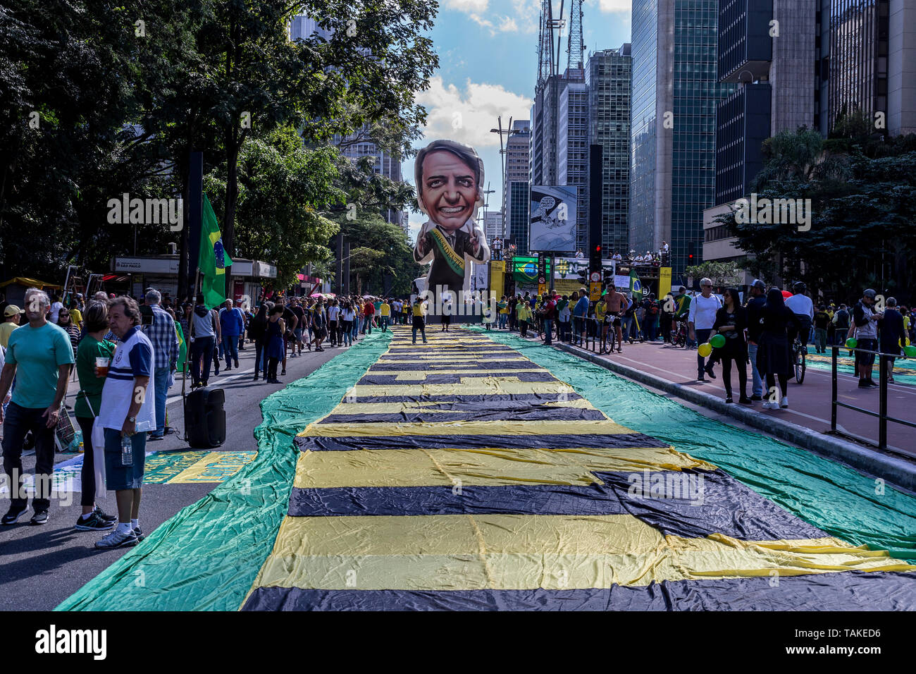 SÃO PAULO, SP, 05/26/2019 : POLITIQUE - Manifestation de soutien au président et Bolsonaro Jaďr, réformes du gouvernement sur l'Avenue Paulista à São Paulo (SP), Banque D'Images