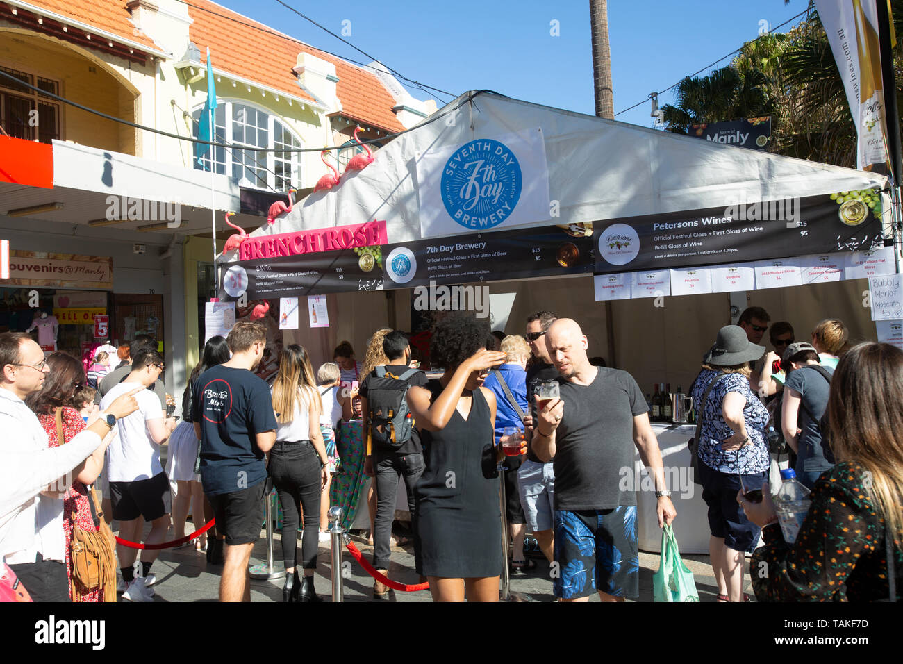 Goût de Manly annuel food and wine festival tenu dans les rues de Manly Beach, Sydney, Australie Banque D'Images