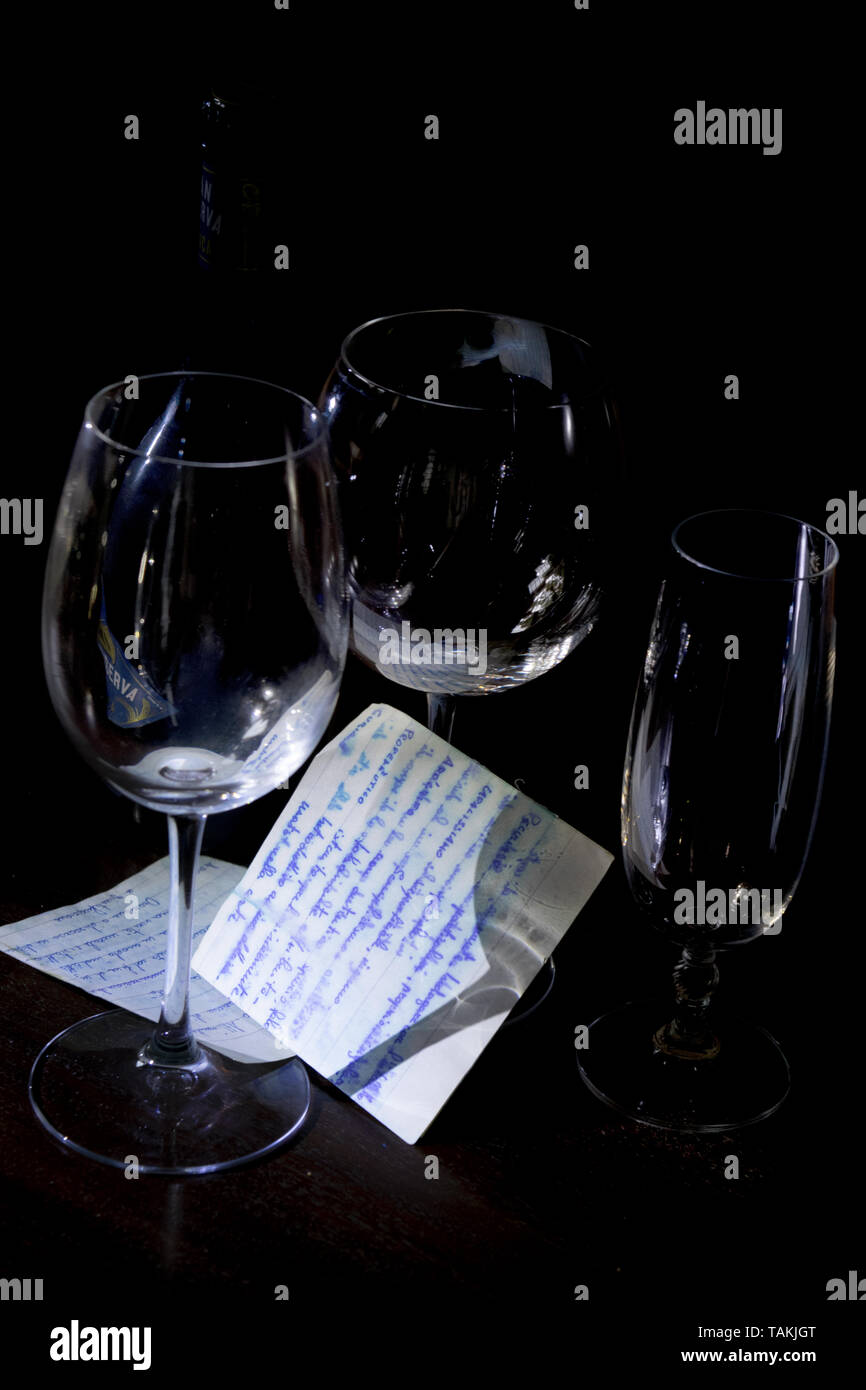 Concept de mémoire et de vieilles notes de pensées Banque D'Images