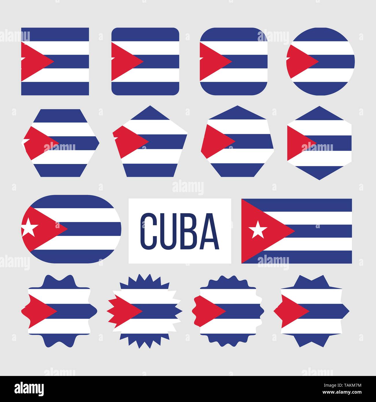 Cuba Drapeau National Collection Figure Set Vector Illustration de Vecteur