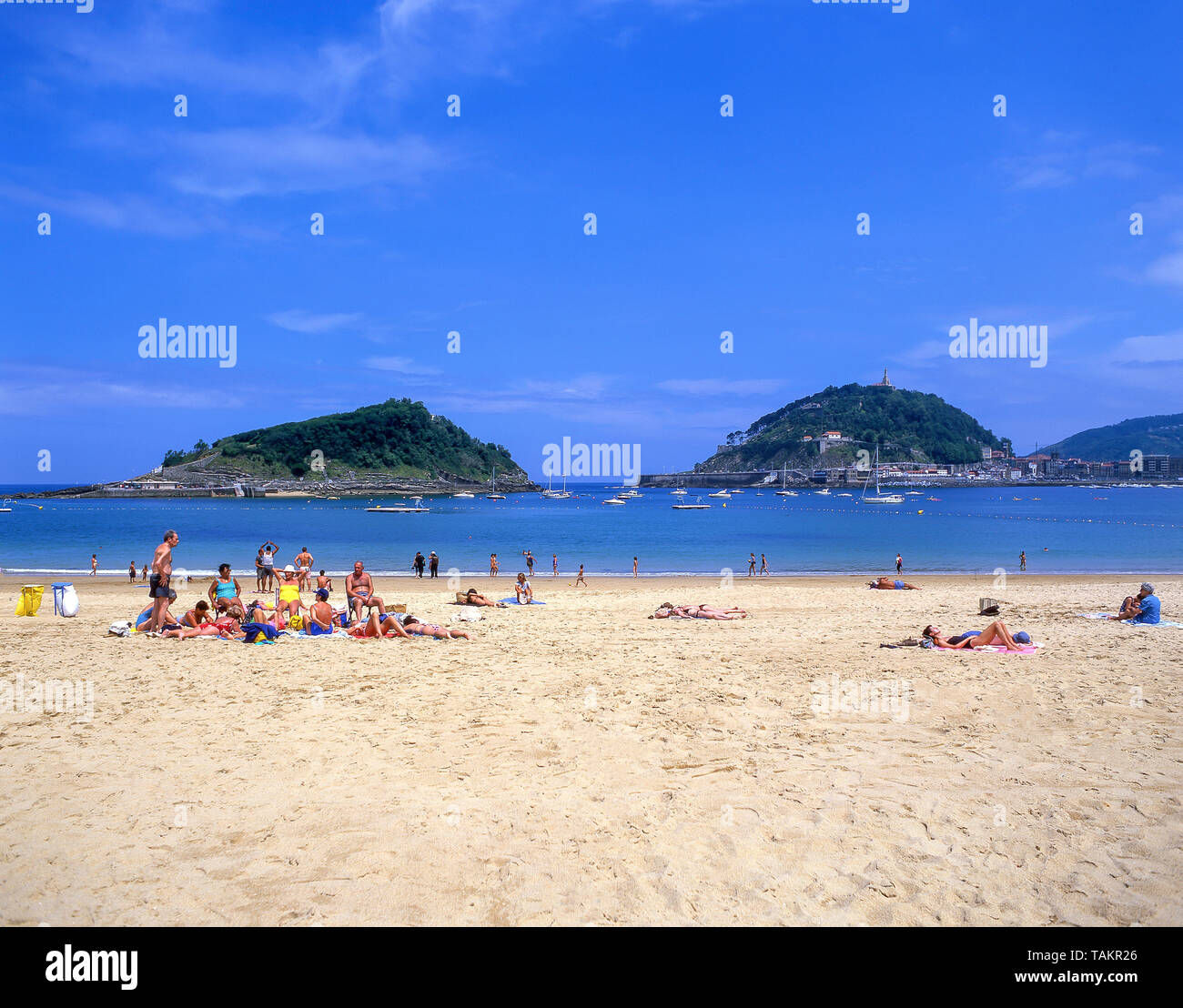 La plage de la Concha, Playa de La Concha, San Sebastian (Donostia), Pays Basque (Pai-s Vasco), Espagne Banque D'Images