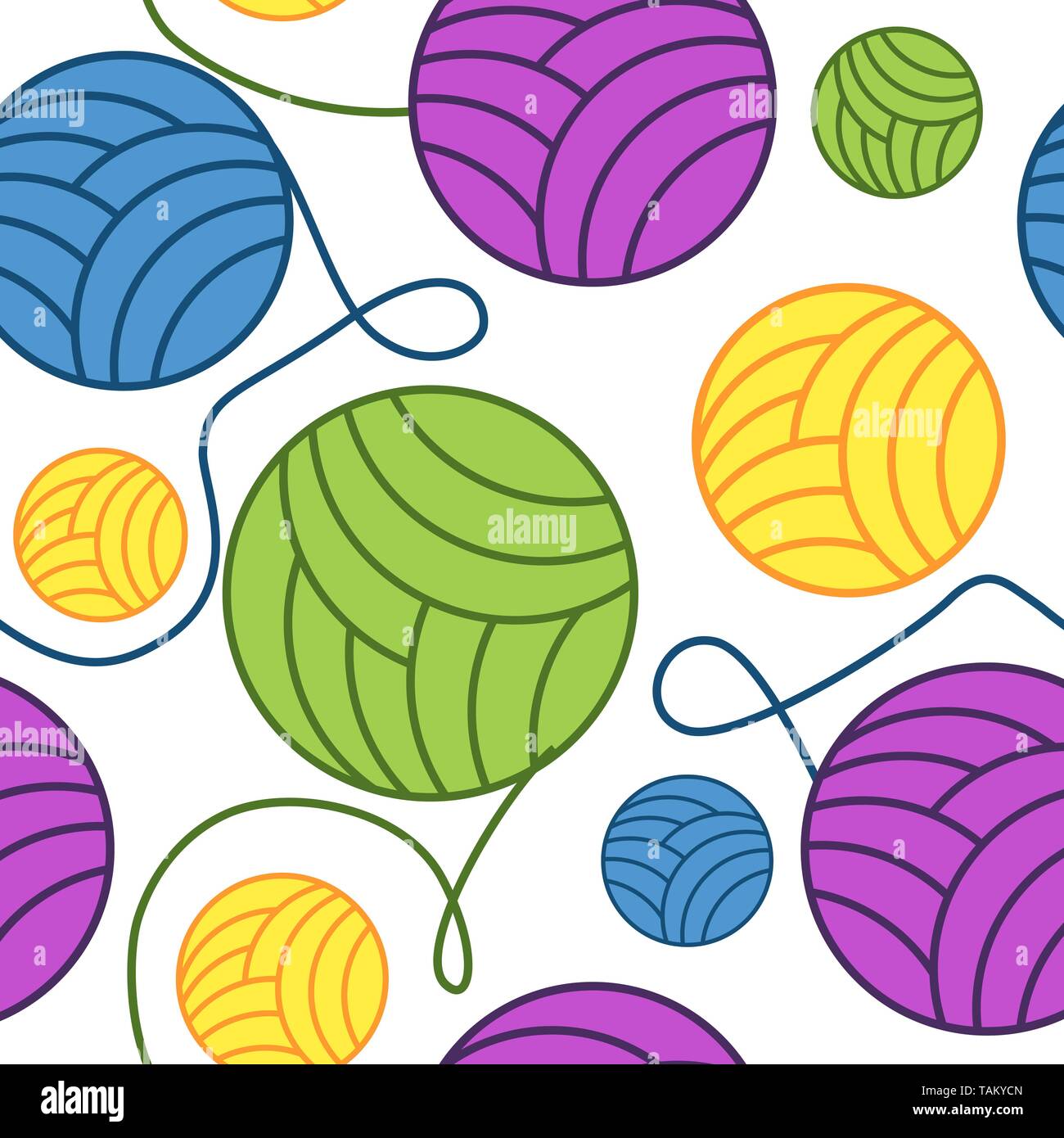 Boules transparentes de la laine et des aiguilles à tricoter aiguille seamless background vector illustration Illustration de Vecteur