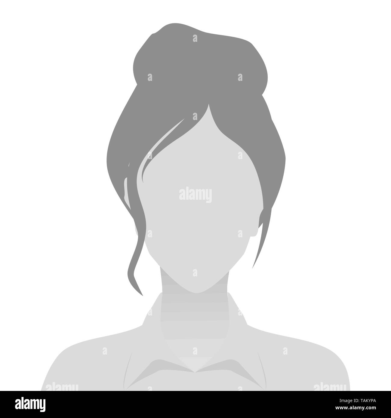 Personne grise femme placeholder en chemise sur fond blanc Image  Vectorielle Stock - Alamy