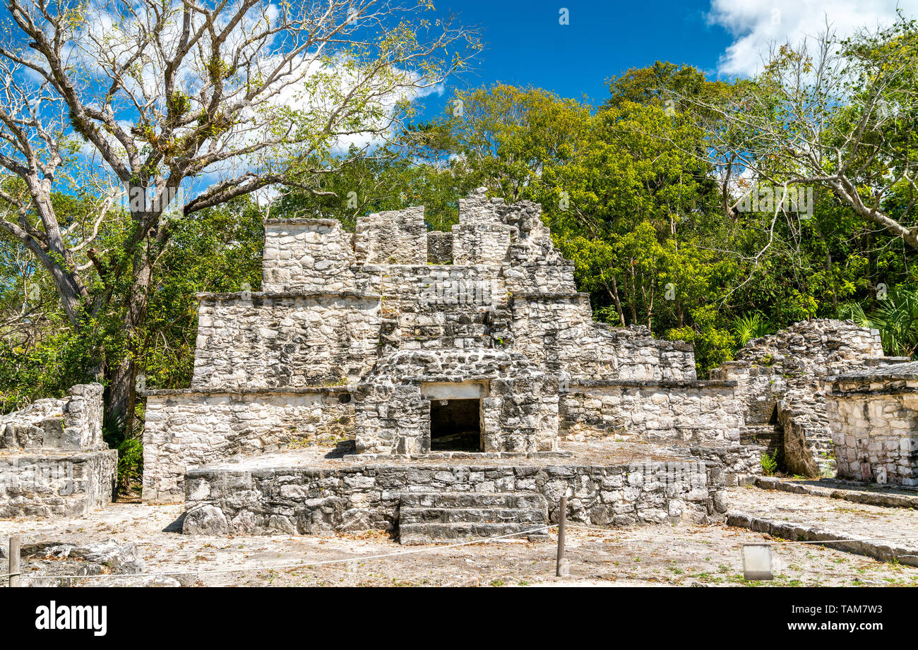 Pyramide Maya à Muyil à Quintana Roo, Mexique Banque D'Images