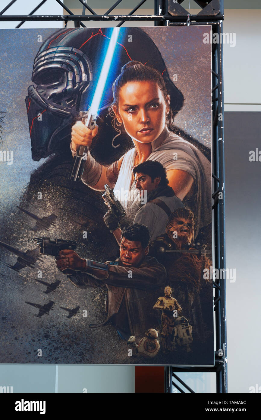 La section murale représentant Star Wars Episode IX : la montée de Skywalker à Star Wars Celebration 2019 - Chicago, IL Banque D'Images