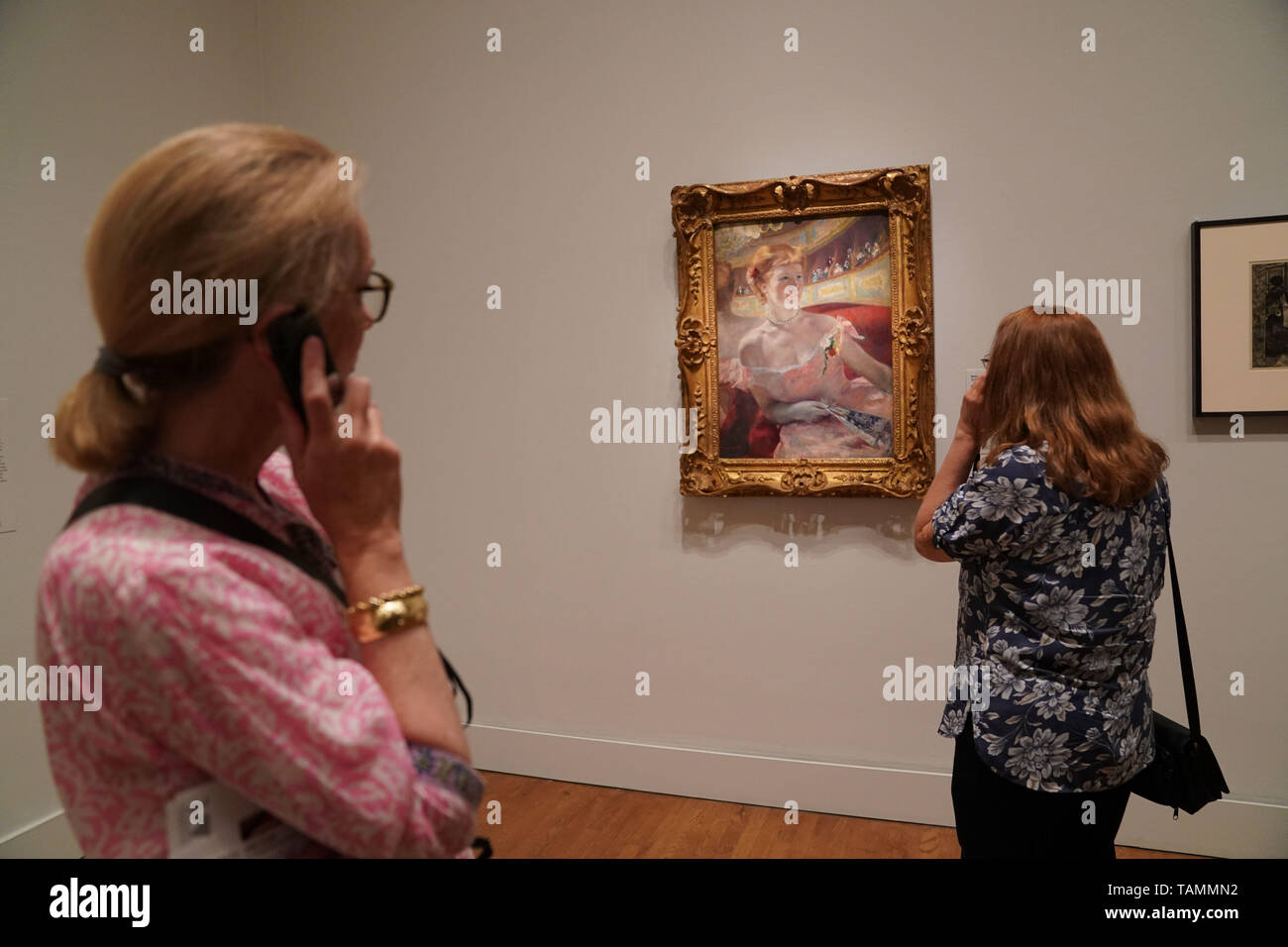Washington, USA. 25 mai, 2019. Personnes visitent l'exposition "l'oeil impressionniste" au Philadelphia Museum of Art de Philadelphie, Pennsylvanie, États-Unis, le 25 mai 2019. Cette exposition réunit plus de 80 œuvres dans une variété de médias- Peinture, sculpture, estampes, dessins, pastels et- afin d'allumer les réalisations de certains des artistes les plus appréciés de l'histoire dont Claude Monet, Mary Cassatt, Vincent van Gogh. L'exposition durera jusqu'au 18 août. Credit : Liu Jie/Xinhua/Alamy Live News Banque D'Images