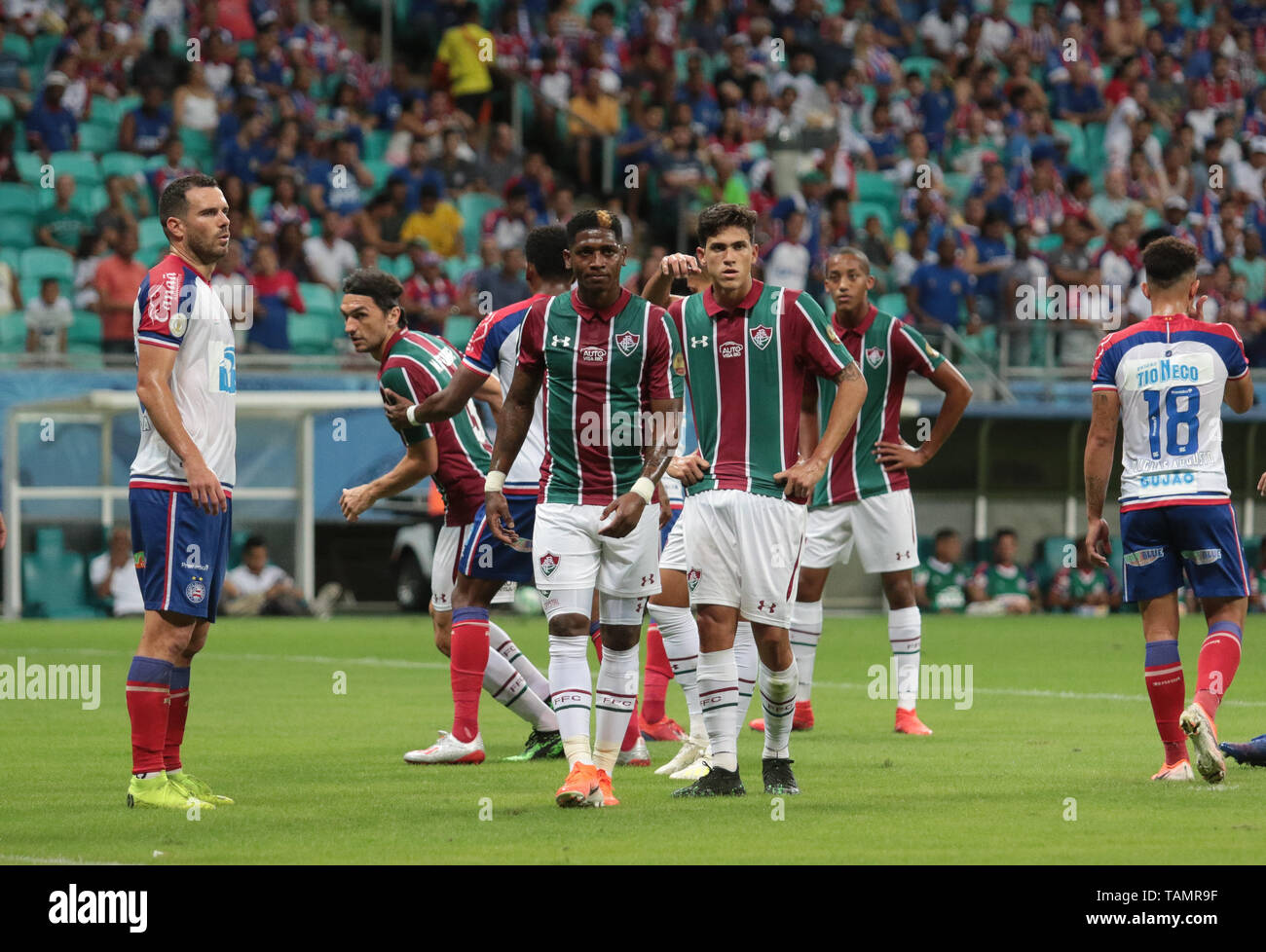 Salvador, Brésil. 26 mai, 2019. Pendant le match entre Bahia et Fluminense, le match validé par le 6ème tour de la série brésilienne d'un championnat, ce dimanche (26), à l'Arena Fonte Nova à Salvador, Bahia. Credit : Tiago Caldas/FotoArena/Alamy Live News Banque D'Images