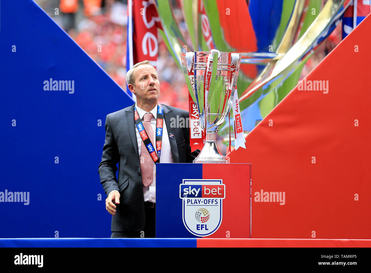 Londres, Angleterre 26 mai La Ligue 1 pari Ciel EFL TROPHY au cours de la Ligue 1 Sky Bet finale play off entre Charlton Athletic et Sunderland au stade de Wembley, Londres, le dimanche 26 mai 2019. (Crédit : Leila Coker | MI News) Credit : MI News & Sport /Alamy Live News Banque D'Images