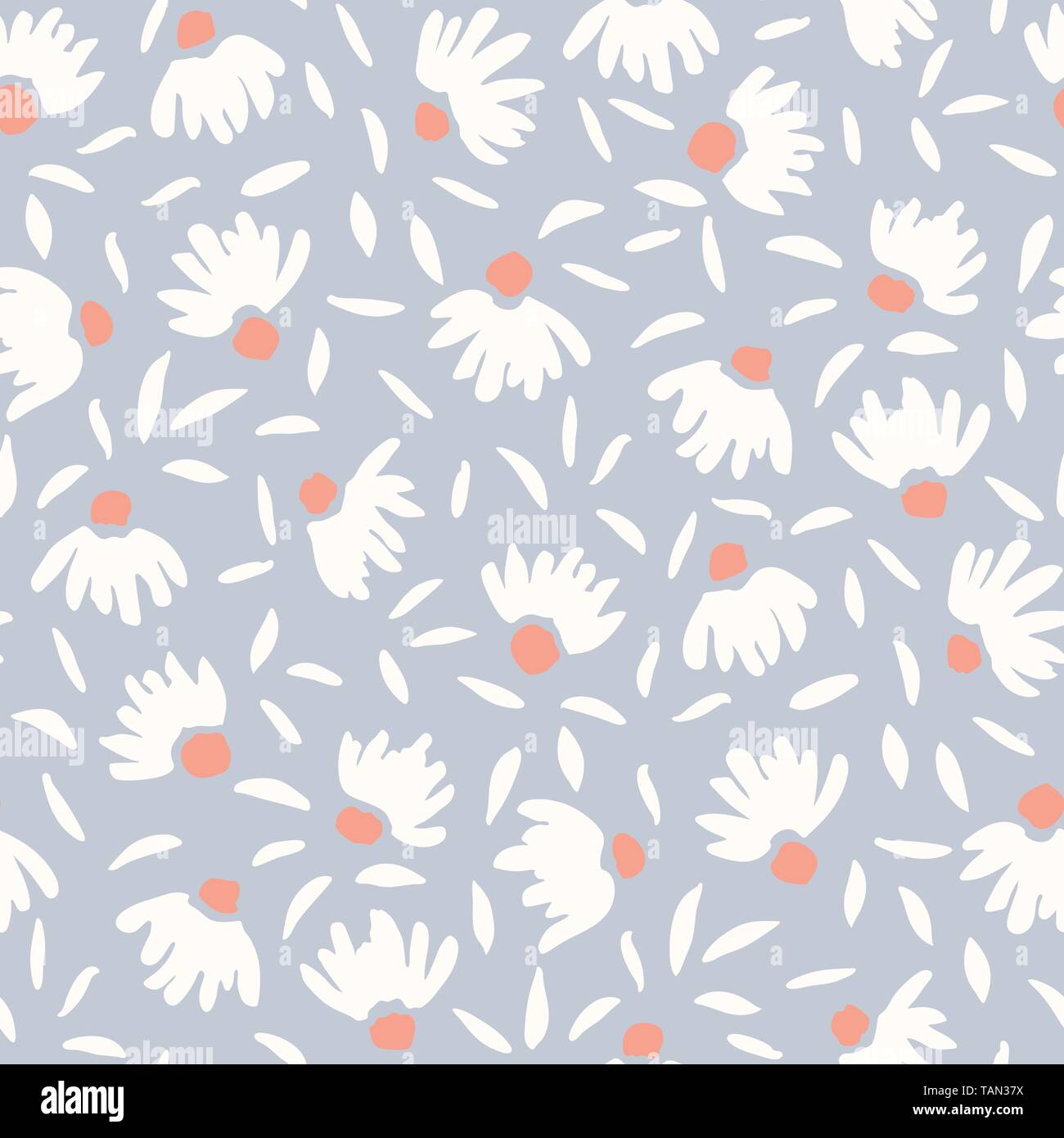 Serrer à la main de couleur pastel blanc élégant féminin Fleurs Cône transparent vecteur modèle. Printemps-été tamisée picturaux Floral Print Perfect fo Illustration de Vecteur