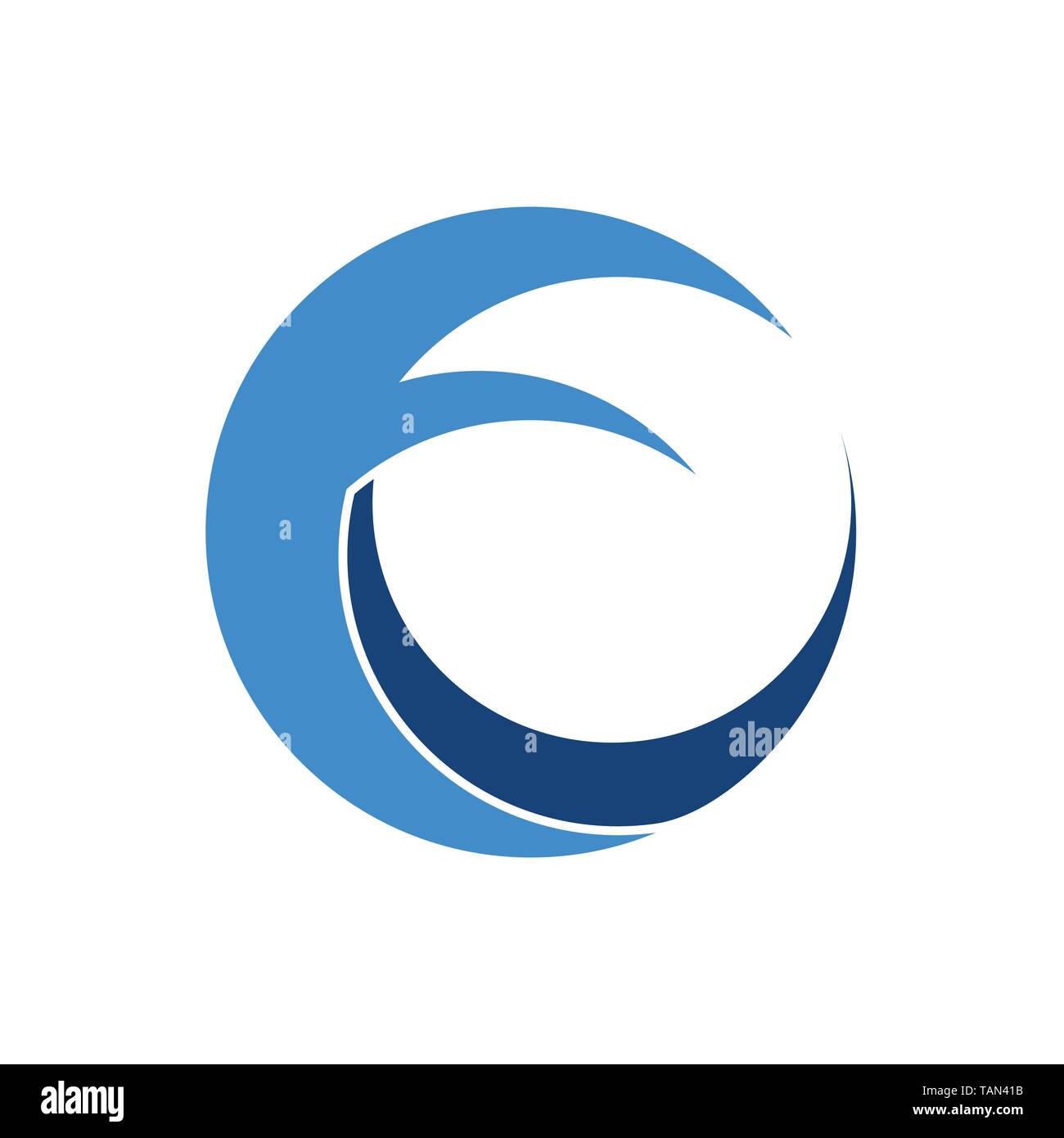 Mer vague circulaire circulaire Résumé Symbole vecteur modèle de conception de logo graphique Illustration de Vecteur