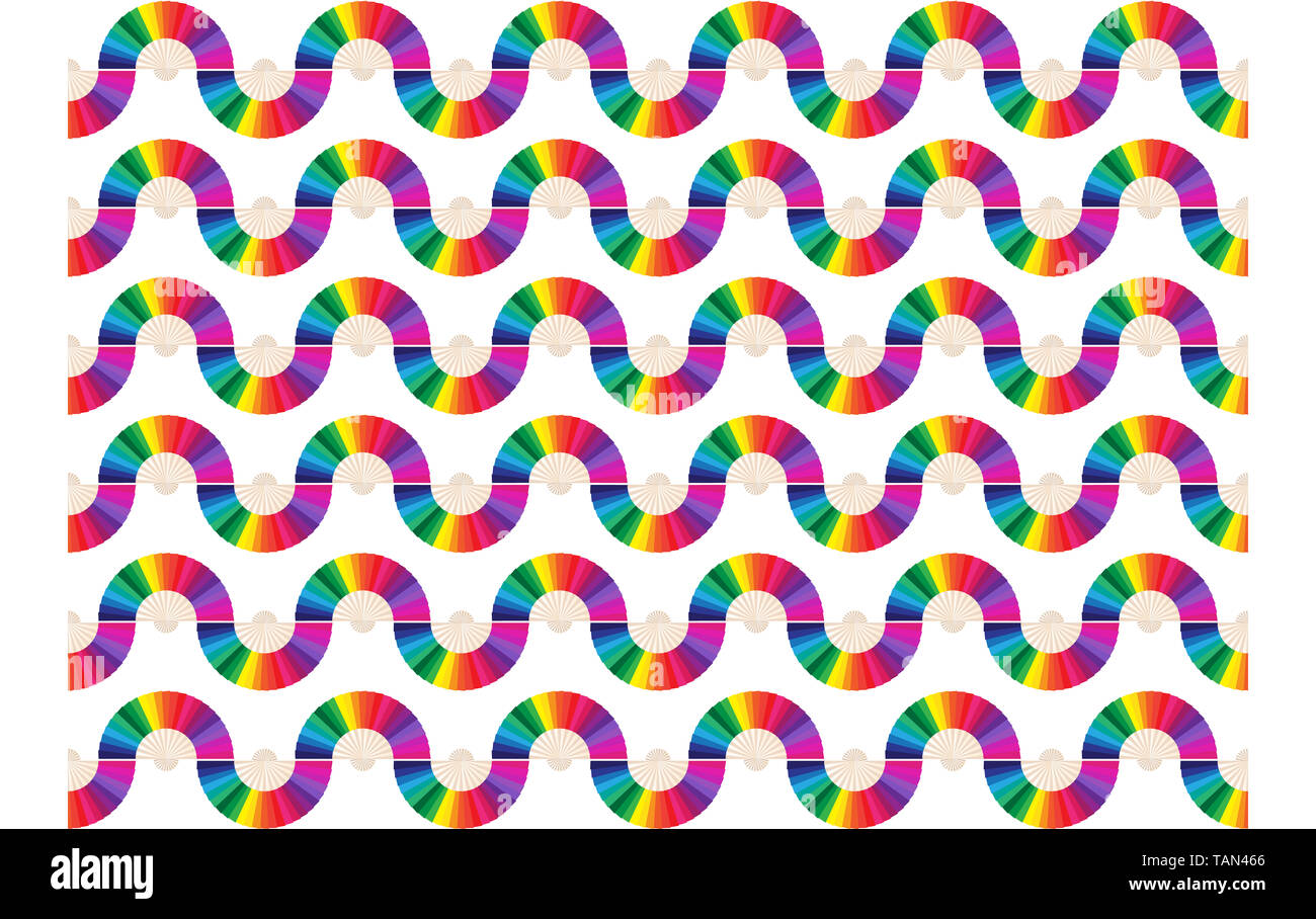 Motif géométrique avec des chiffres en forme de poche multicolores. Seamless texture géométrique Rainbow vector illustration Banque D'Images
