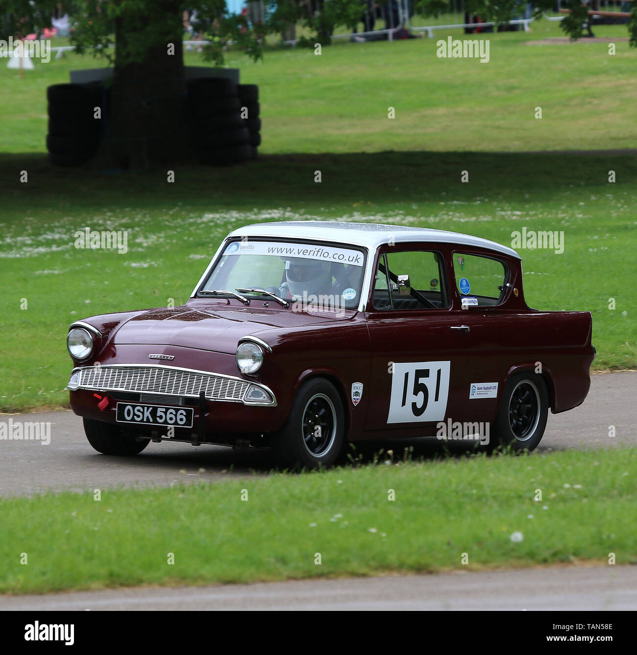 Ford Anglia 105e Deluxe, Motorsport au Palace, Circuit de Course de Crystal Palace, Londres, Royaume-Uni, 26 mai 2019, photo de Richard Goldschmidt Banque D'Images