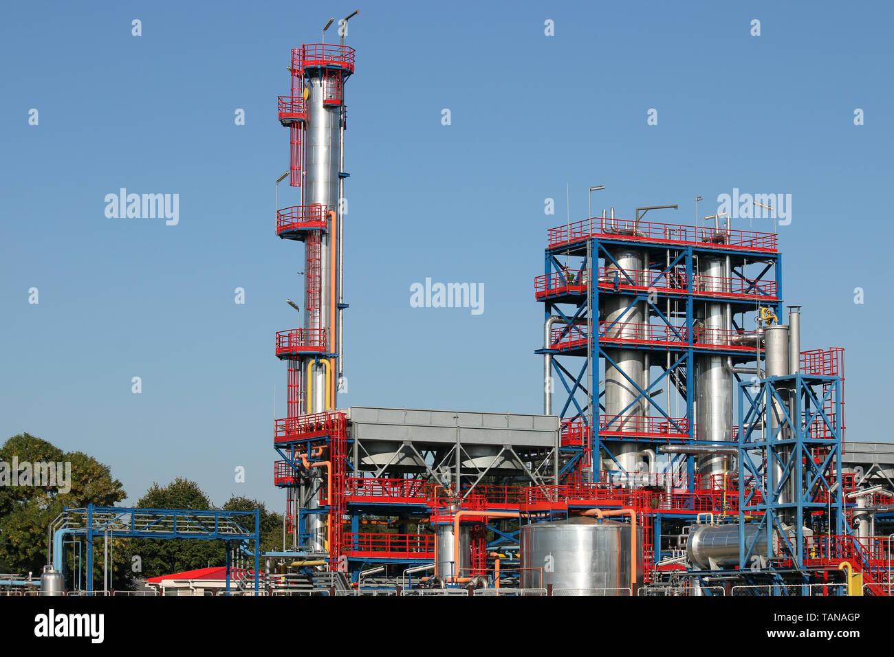 Pétrole et gaz de l'usine pétrochimique refinery Banque D'Images