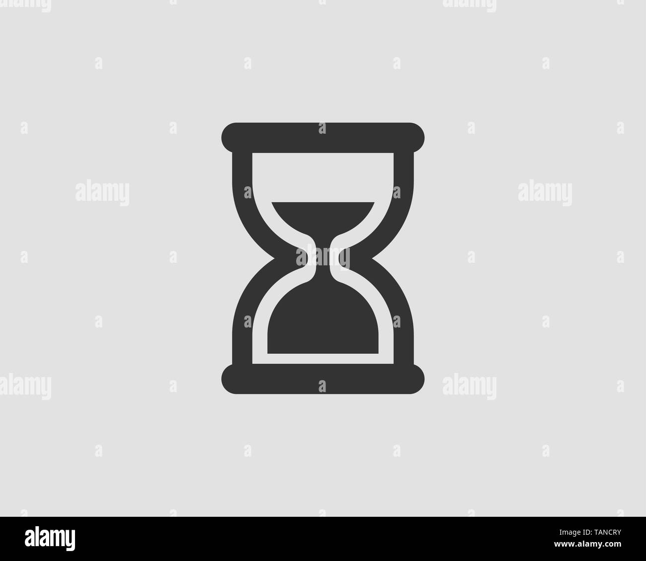 Design plat, icône en forme de sablier. Verre sable vecteur. Concept de temps. Illustration de Vecteur