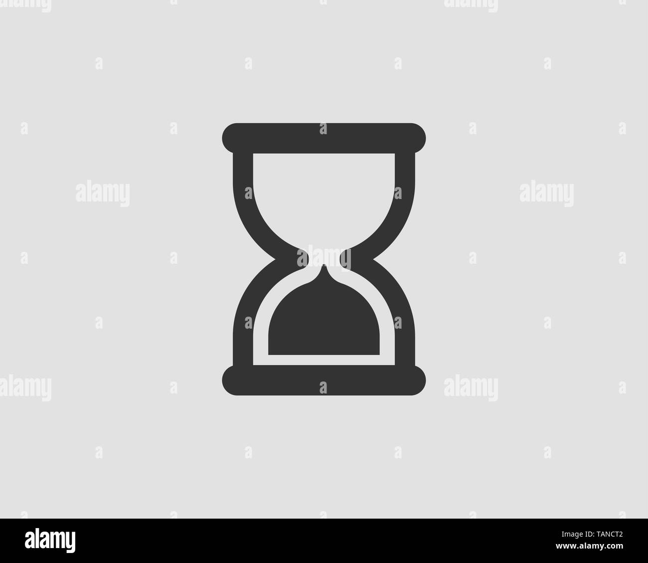 Design plat, icône en forme de sablier. Verre sable vecteur. Concept de temps. Illustration de Vecteur