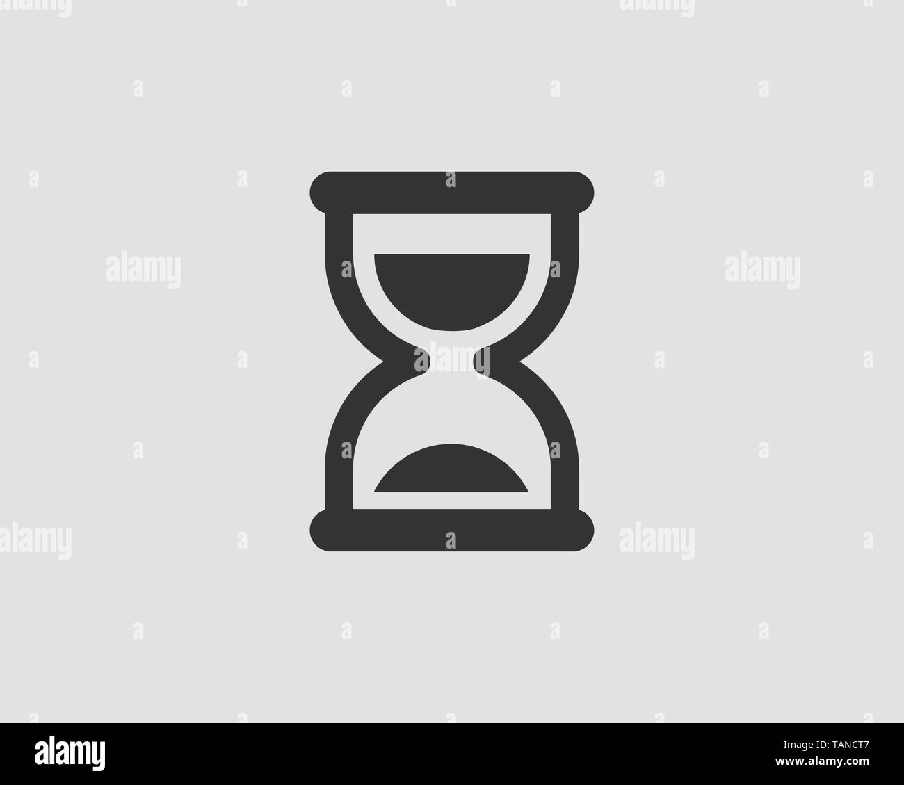 Design plat, icône en forme de sablier. Verre sable vecteur. Concept de temps. Illustration de Vecteur