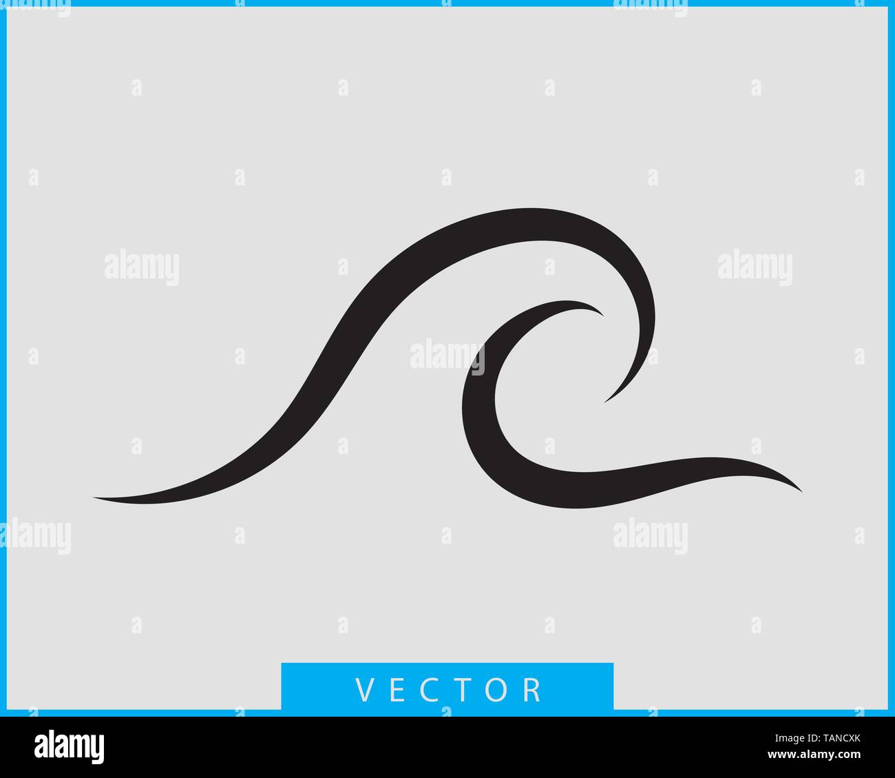Vecteur conception vagues. L'icône de l'onde de l'eau. Lignes ondulées isolées. Illustration de Vecteur
