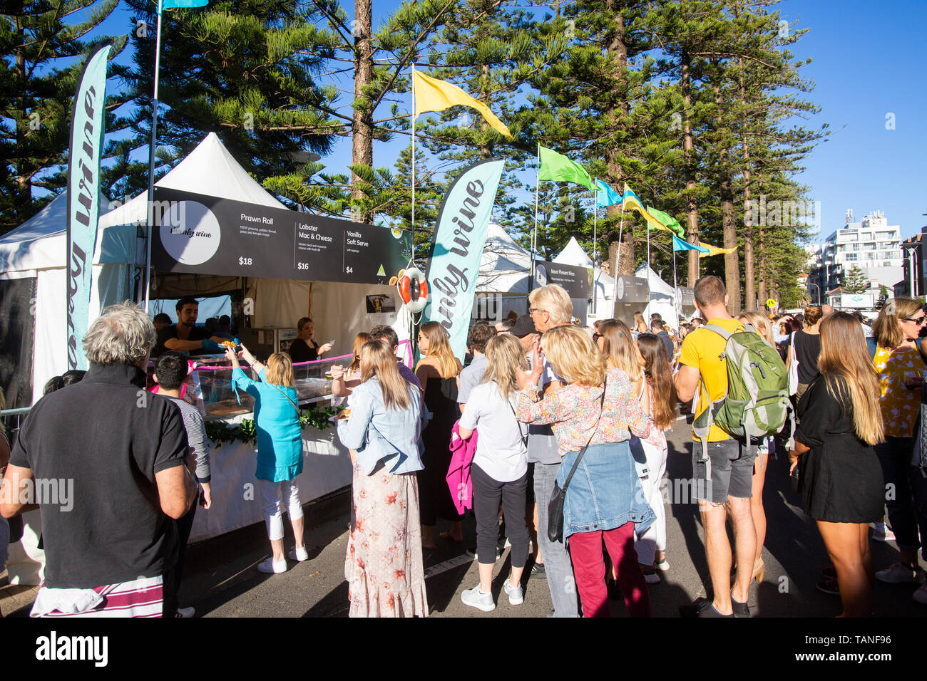 Goût de Manly annuel food and wine festival tenu dans les rues de Manly Beach, Sydney, Australie Banque D'Images