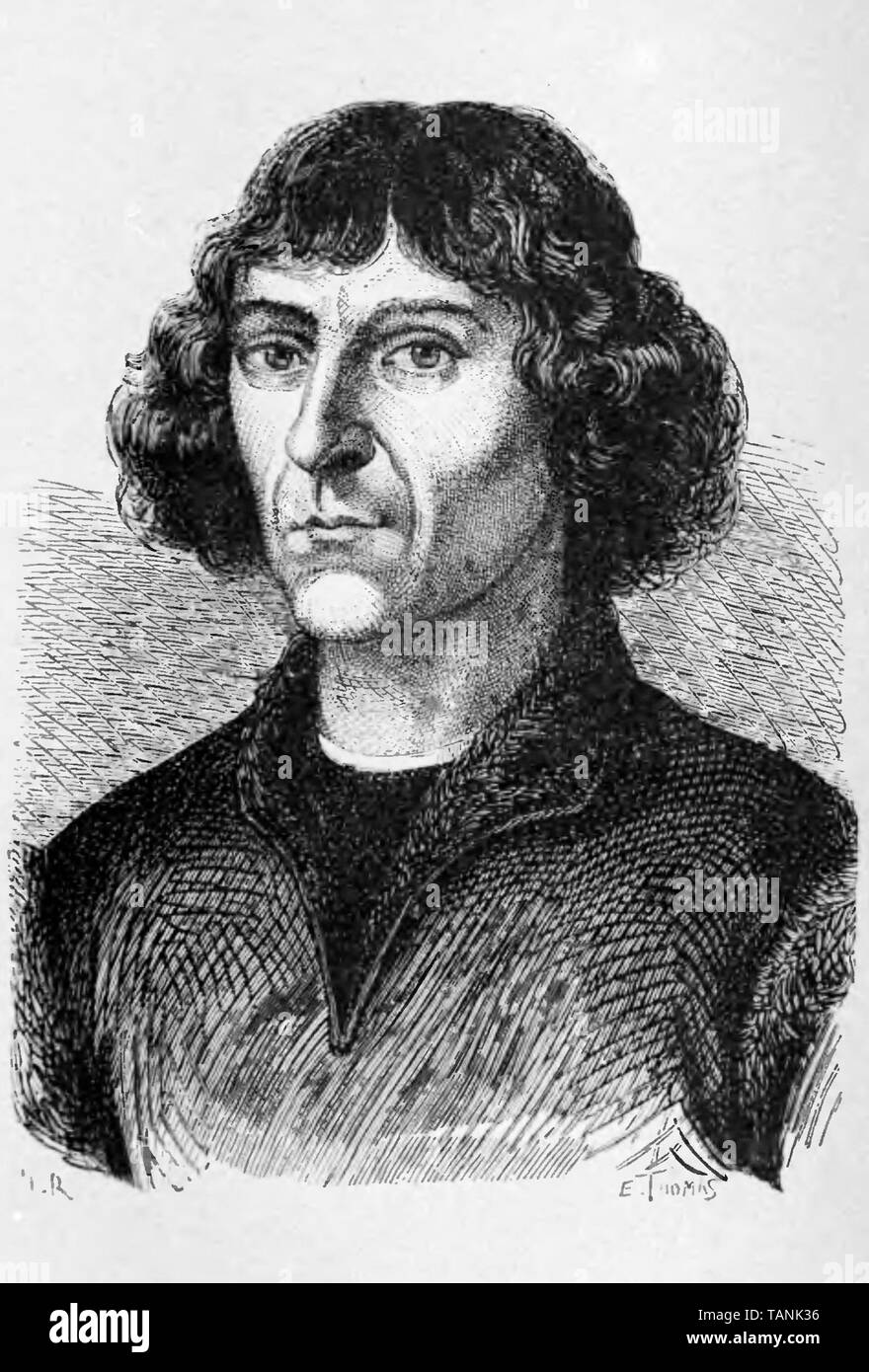 Portrait de Nicolas Copernic, gravure, 1865 Banque D'Images