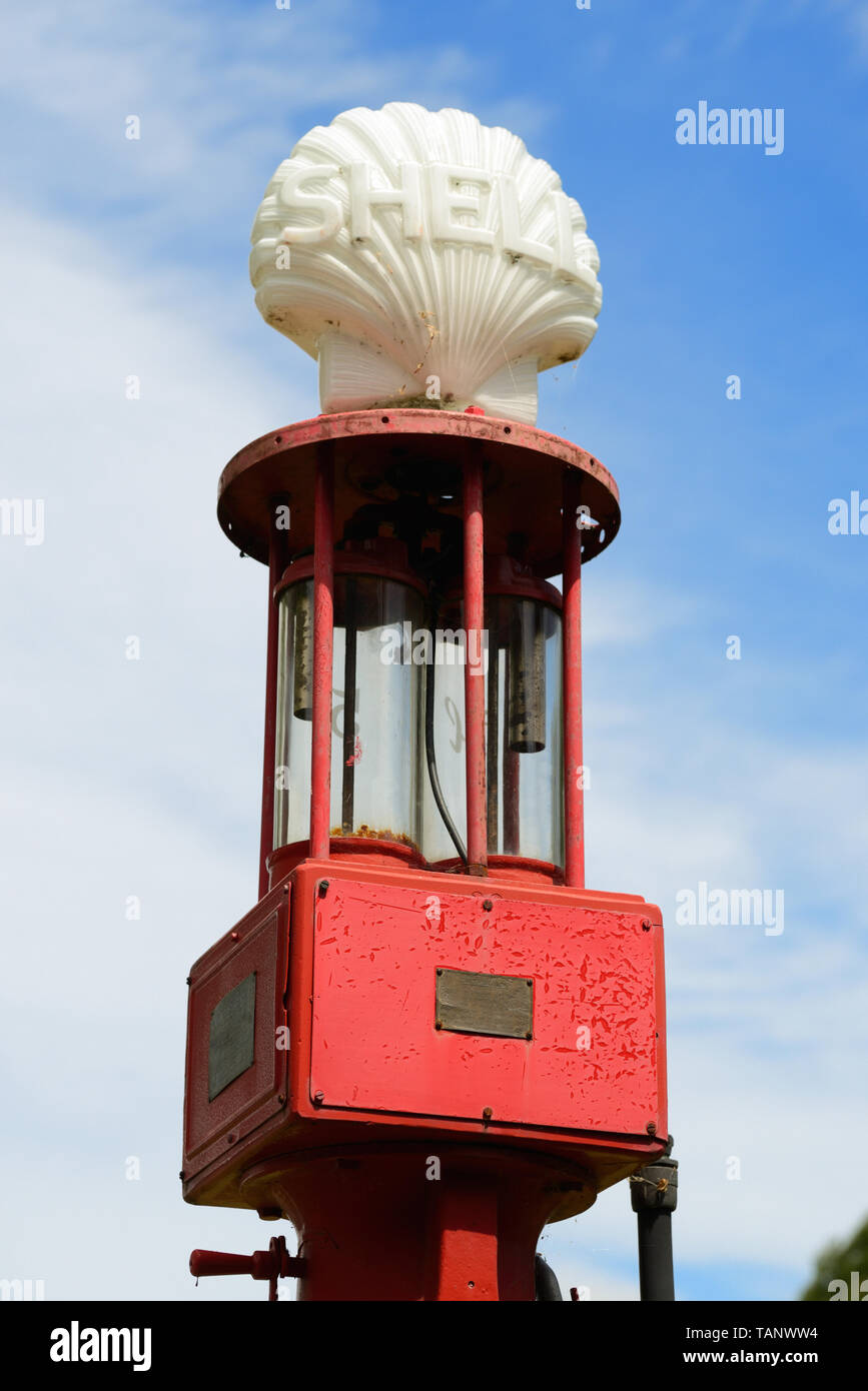 Ancienne pompe à essence Shell, pompe à essence ou gaz pompe sur l ...