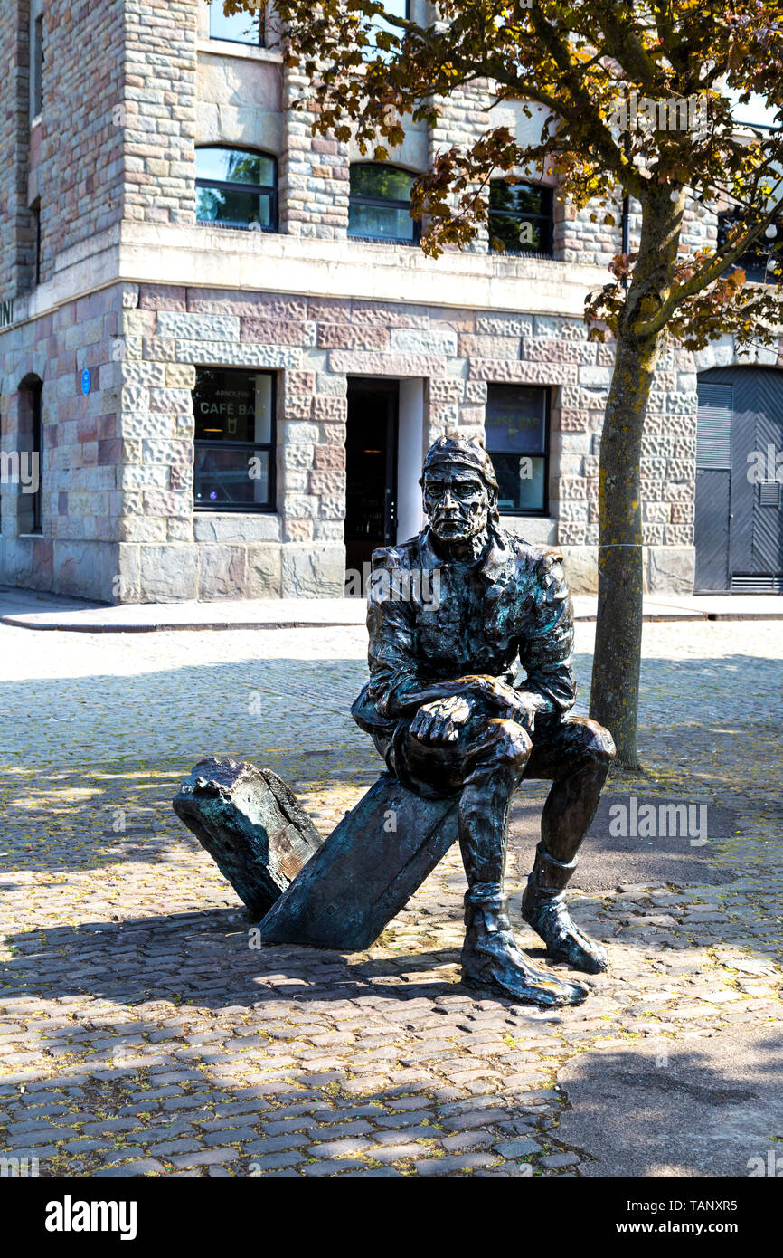 Sculpture de Jean Cabot par Stephen Joyce, Narrow Quay, Bristol, Royaume-Uni Banque D'Images