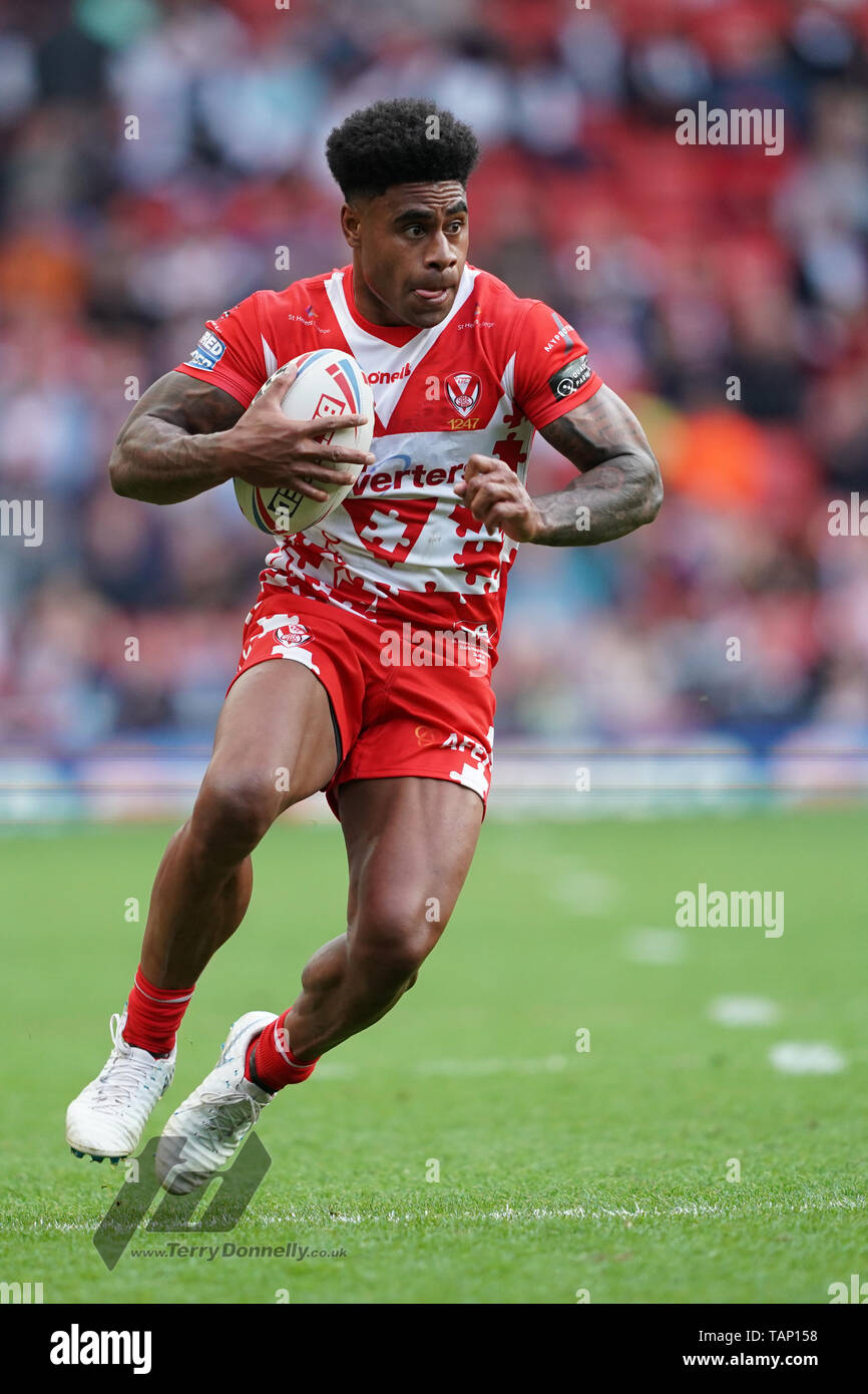 Saint Helens Kevin Naiqama du 26 mai 2019 , le stade d'Anfield, Liverpool, Angleterre ; Dacia Magic Week-end, Betfred Super League Round 16, St Helens vs Castleford Tigers ; Credit : Terry Donnelly/News Images Banque D'Images