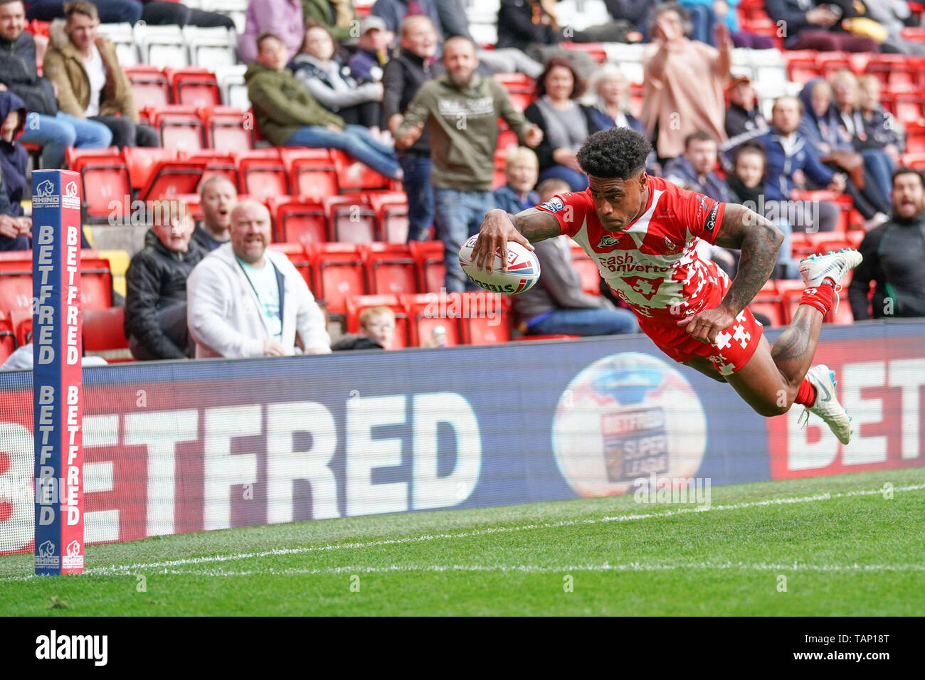 26 MAI 2019 , le stade d'Anfield, Liverpool, Angleterre ; Dacia Magic Week-end, Betfred Super League Round 16, St Helens vs Castleford Tigers ; Credit : Terry Donnelly/News Images Banque D'Images