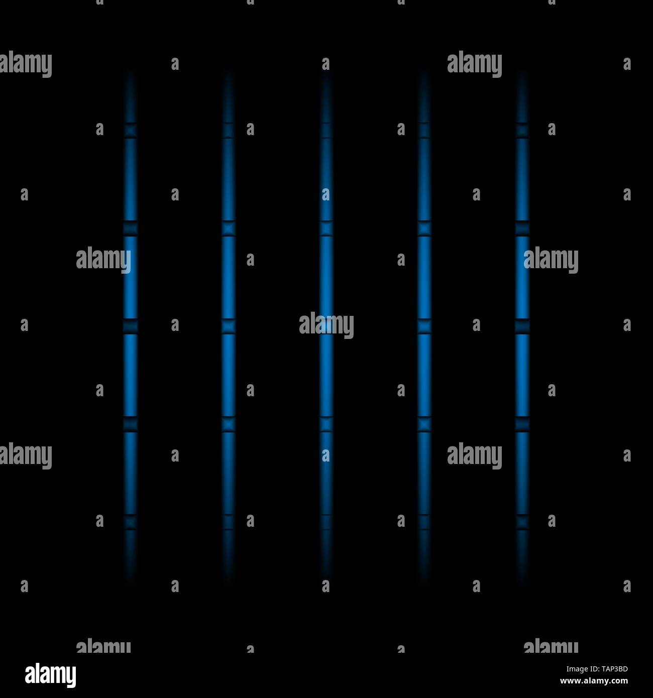 La décoloration bleu 3d neon light éléments, lignes et points verticaux sur fond noir. Modèle futuriste. Texture abstrait Illustration de Vecteur