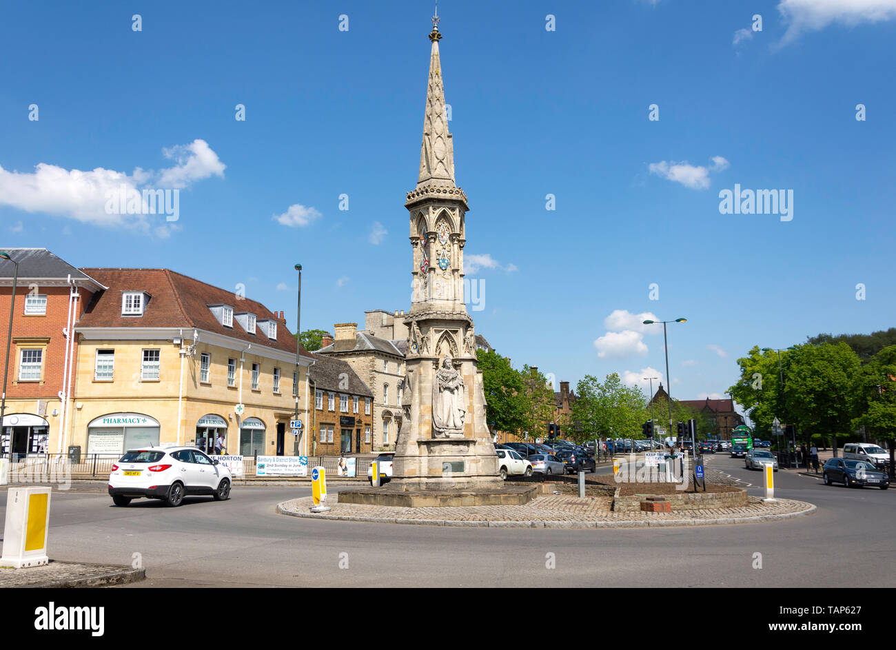 Banbury Cross, foire aux chevaux, Banbury, Oxfordshire, Angleterre, Royaume-Uni Banque D'Images