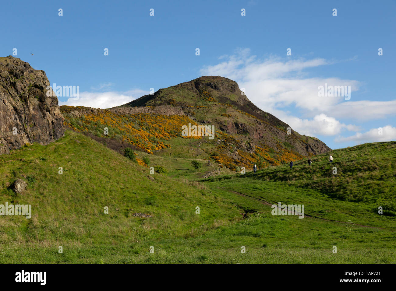 L'ancien site du fort d'Arthur's Seat, Édimbourg, Écosse. Banque D'Images