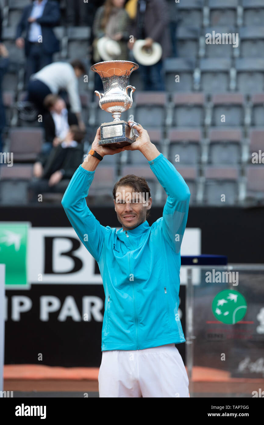 Raphael Nadal, vainqueur match contre Novak Djokovic, et champio Internazionali BNL di Roma 2019 Banque D'Images