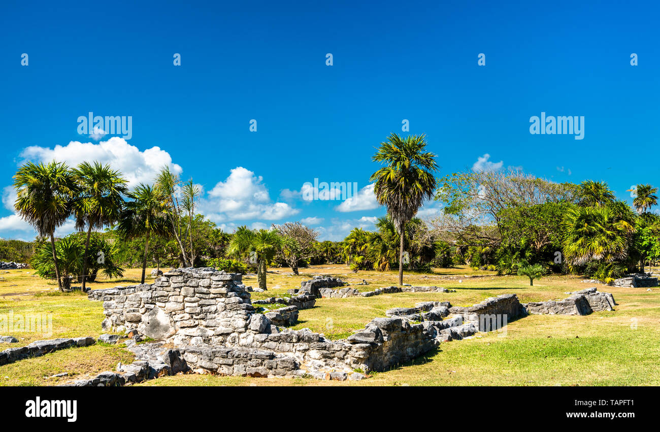 Ruines mayas à Tulum au Mexique Banque D'Images