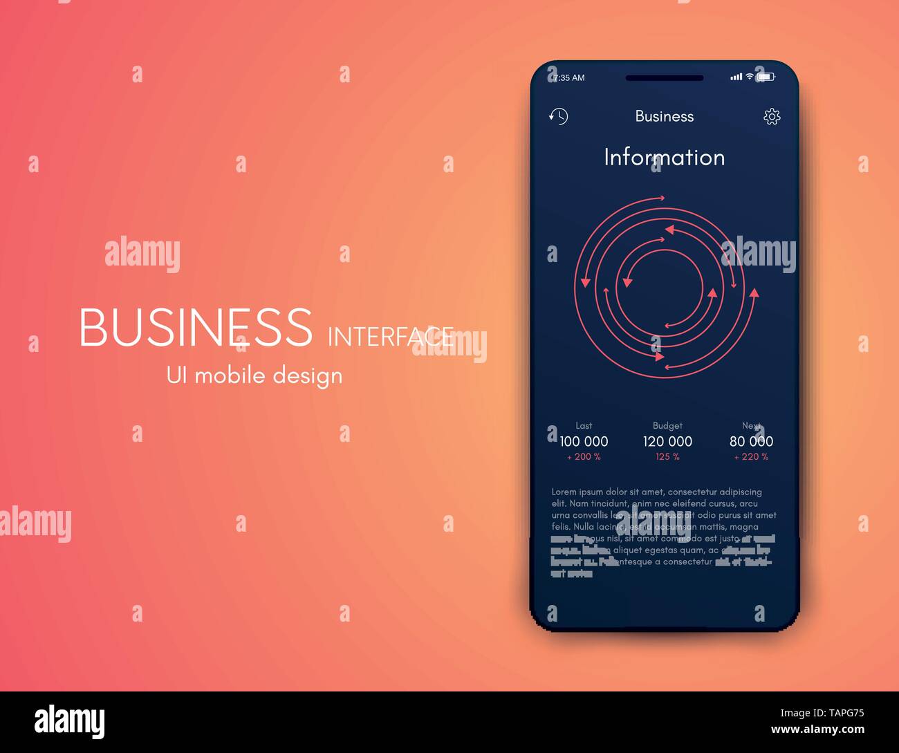 Vector Graphics infographie mobile avec une option. Modèle pour la création d'applications mobiles, de workflow, de mise en page, bannière, schéma de conception, d'affaires web Illustration de Vecteur