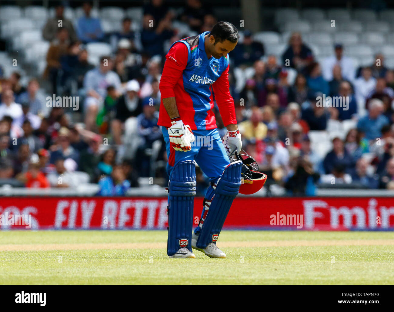 Londres, Royaume-Uni. 27 mai, 2019. Mohammad Nabi de l'Afghanistan pendant l'ICC Cricket World Cup - chaleureux - entre l'Angleterre et de l'Afghanistan à l'Oval Stadium, Londres, le 27 mai 2019 : Crédit photo Action Sport/Alamy Live News Banque D'Images