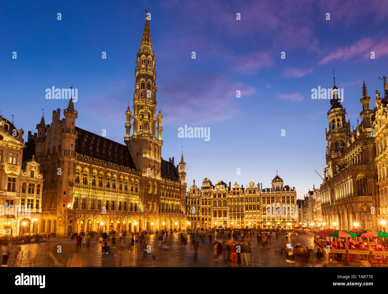 Nuit sunset hotel de ville hôtel de ville hôtel de ville Hôtel de Ville de Bruxelles Hôtel de Ville de Bruxelles Grand Place Bruxelles Bruxelles Belgique eu Europe Banque D'Images