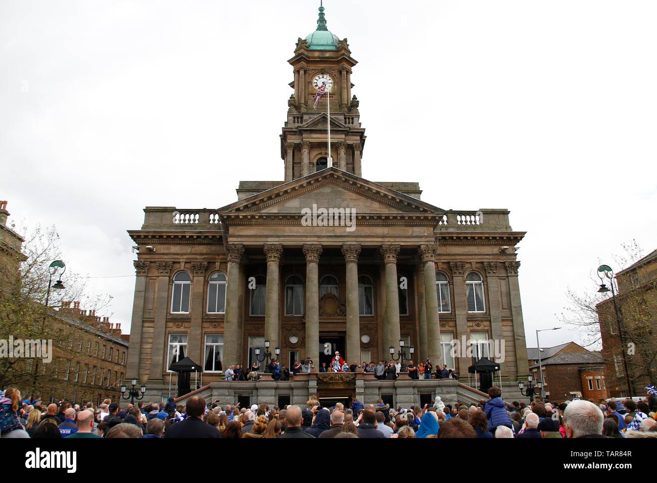 Wirral,UK 27 mai 2019 Tranmere Rovers retour aux célébrations à Birkenhead mairie pour célébrer la promotion des équipes de ligue 1 Ian crédit Fairbrother/Alamy Stock Photos Banque D'Images