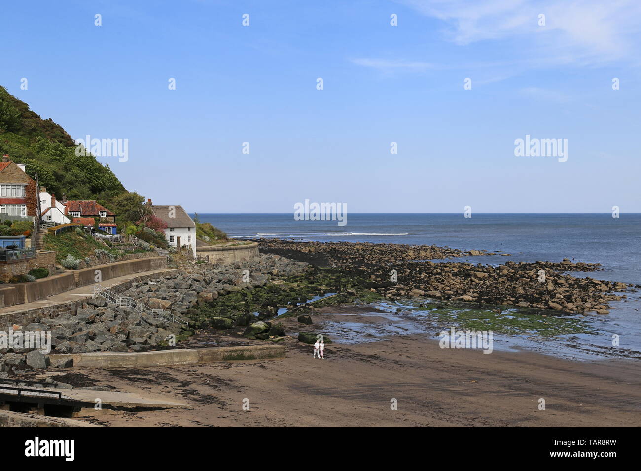 Runswick Bay à partir de la Banque mondiale Top Lane, Runswick, municipalité de Scarborough, North Yorkshire, Angleterre, Grande-Bretagne, Royaume-Uni, UK, Europe Banque D'Images