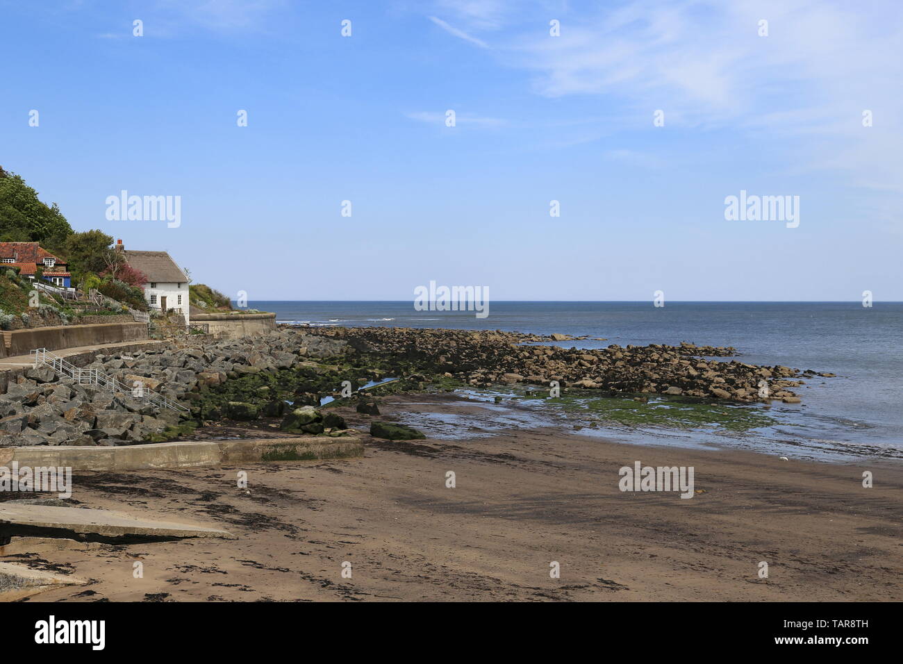 Runswick Bay à partir de la Banque mondiale Top Lane, Runswick, municipalité de Scarborough, North Yorkshire, Angleterre, Grande-Bretagne, Royaume-Uni, UK, Europe Banque D'Images