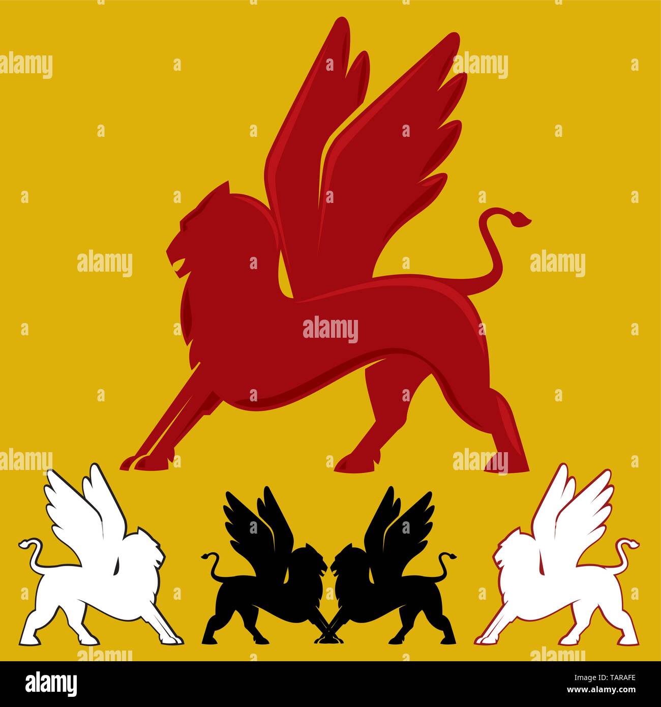 Vector illustration du symbole Griffin et isolé versions. Illustration de Vecteur