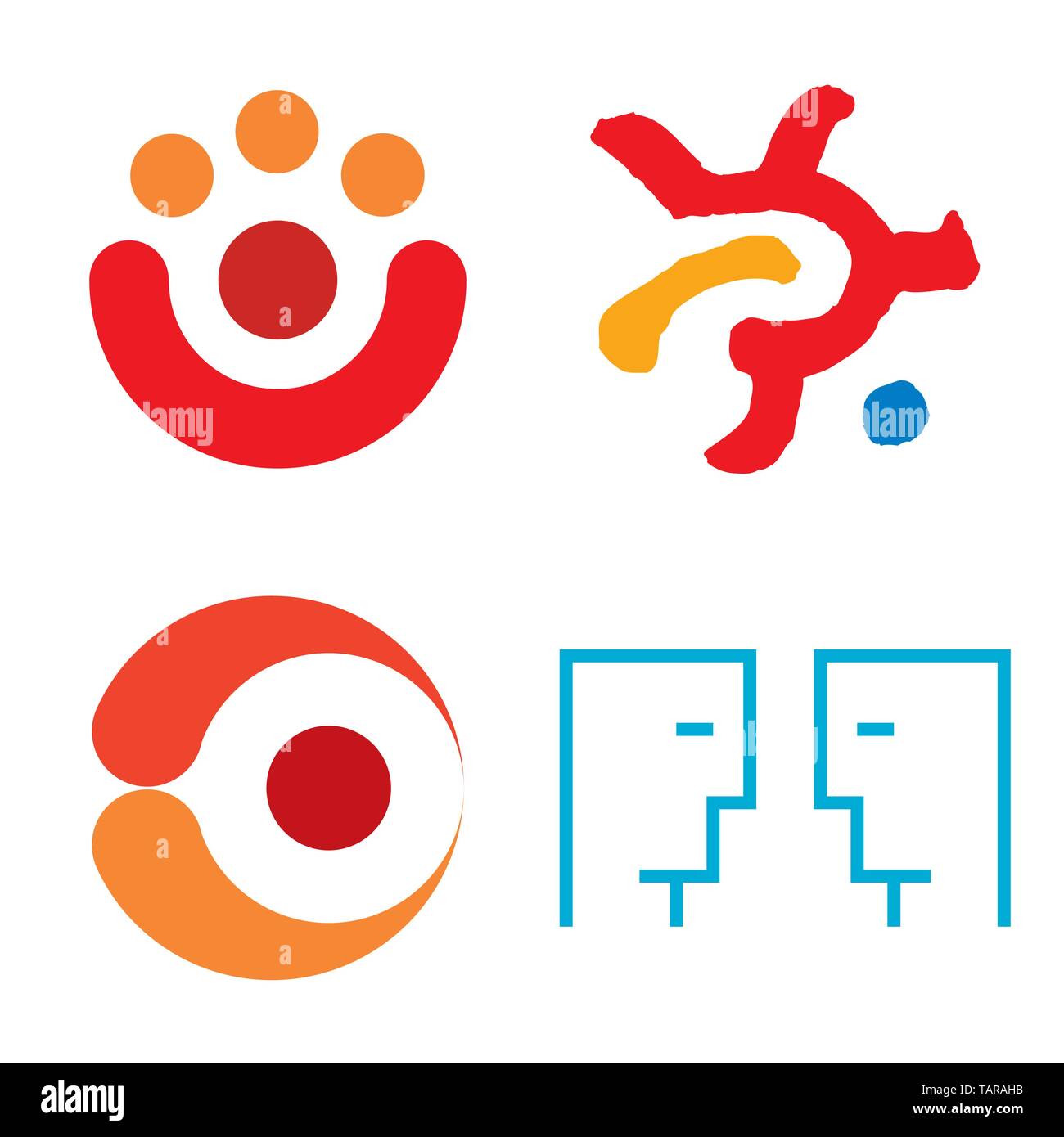 Les quatre simples logos en forme géométrique. Vector illustration. eps10. Illustration de Vecteur