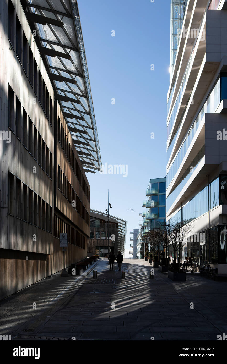 Street Tjuvholmen, Oslo, Norvège Banque D'Images