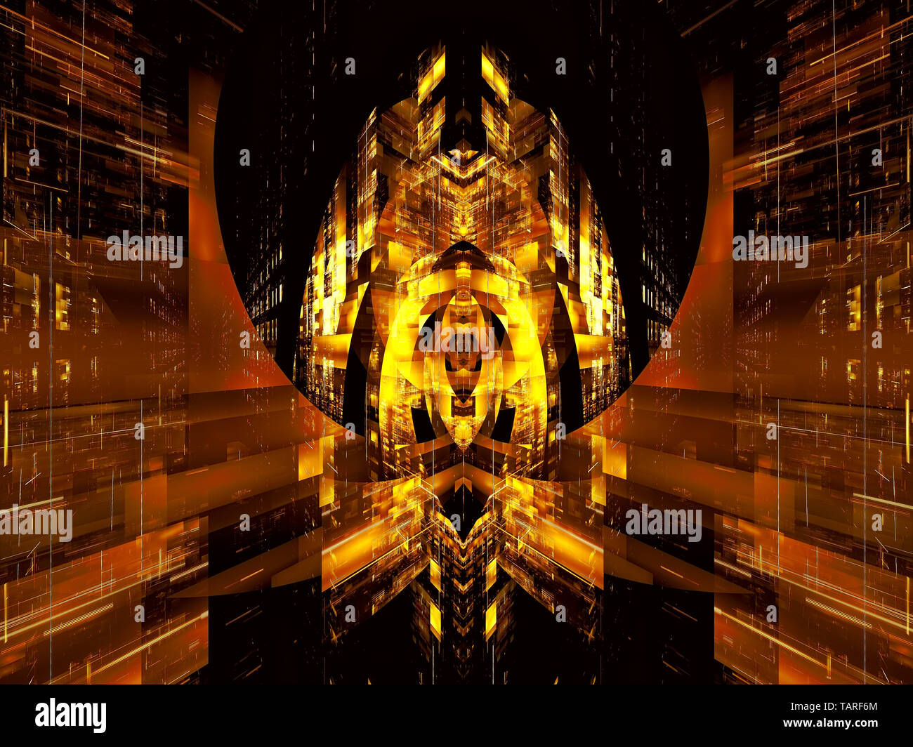 Palais futuriste - création numérique abstrait arrière-plan perspective Banque D'Images