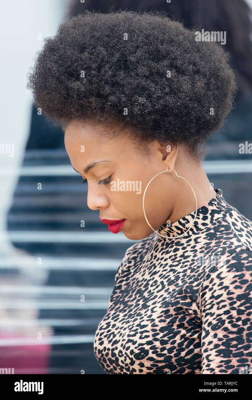 Photos prises à la 2019 Afro Hair & Beauty show live eu lieu organisé par Stacey Phipps & Douglas en caleçon sur 26/27 . C'est la 38e année de l'événement ! Banque D'Images