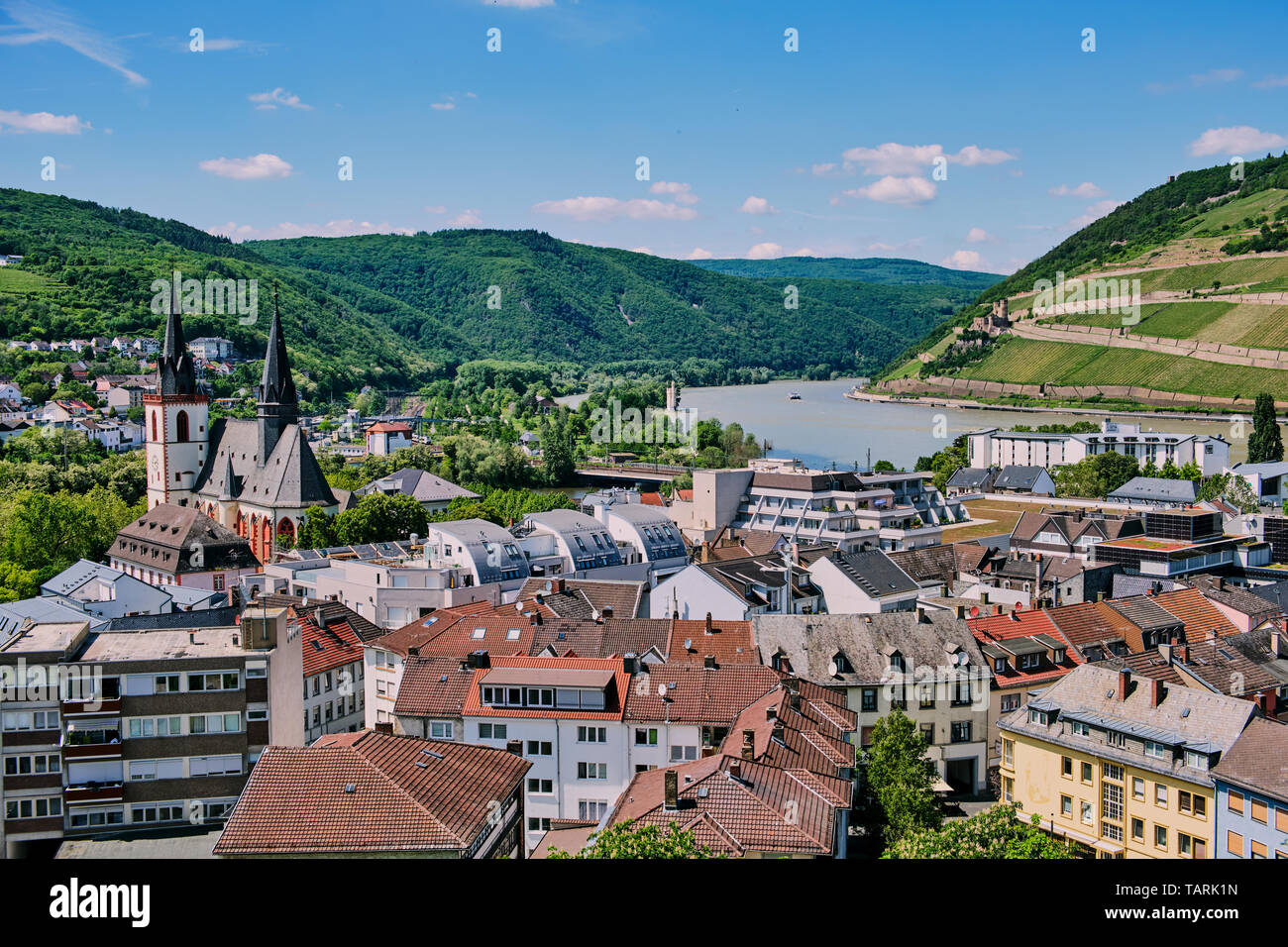 Cityscape of Bingen avec vue sur rhin Banque D'Images