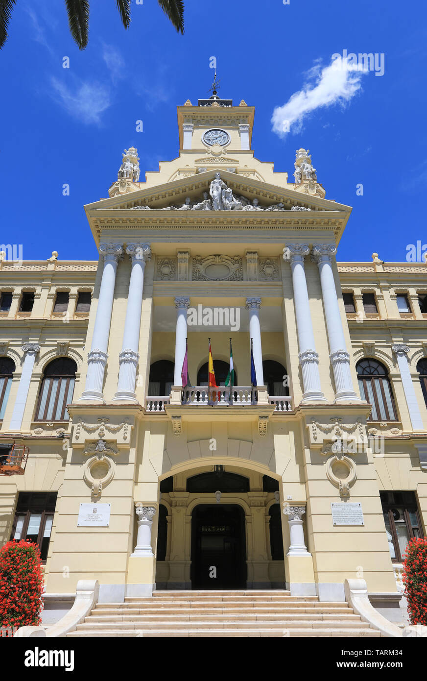 Beau, orné de ville, avec les bureaux du maire et le conseil municipal, à Málaga, Costa del Sol, Espagne, Europe Banque D'Images