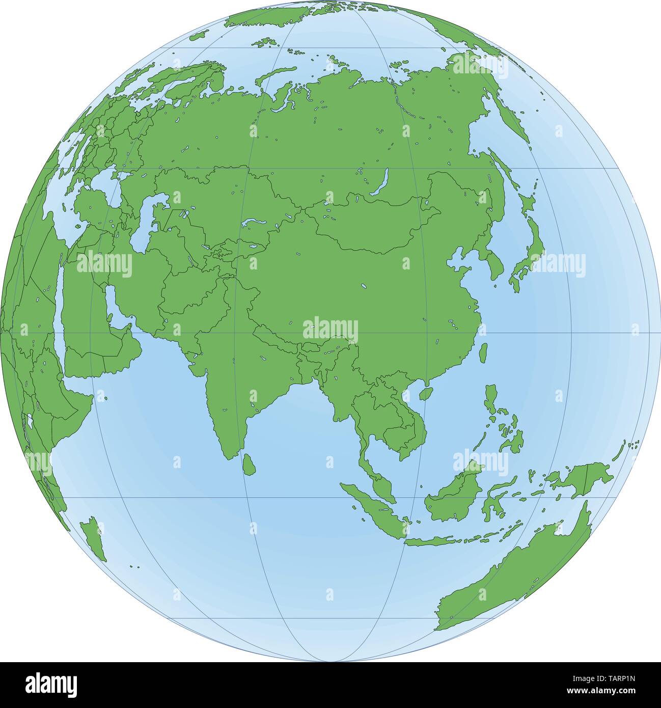 Illustration du globe de la terre avec l'accent sur l'Asie Illustration de Vecteur